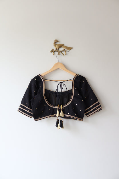 Black and Gold Striped Lehenga Choli Full set - New, Size M/L