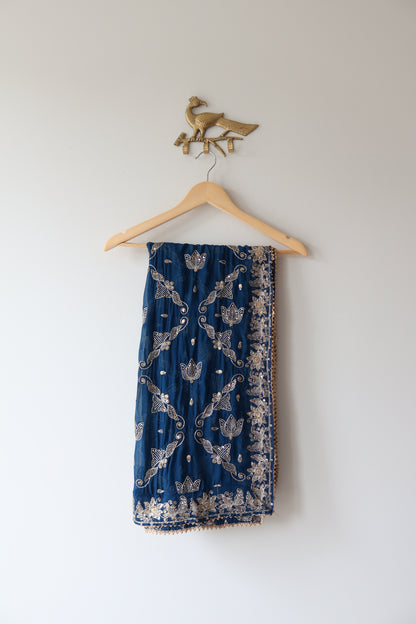 Pink and Blue Leheriya Print Lehenga Choli Full set - New, Size L/XL