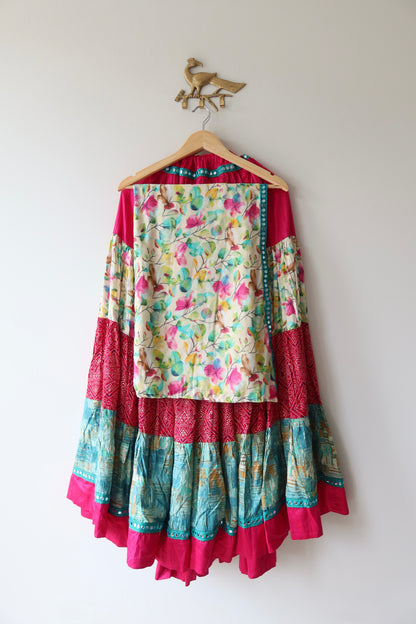 Pink and Blue Cotton Lehenga Choli Full set - New, Medium