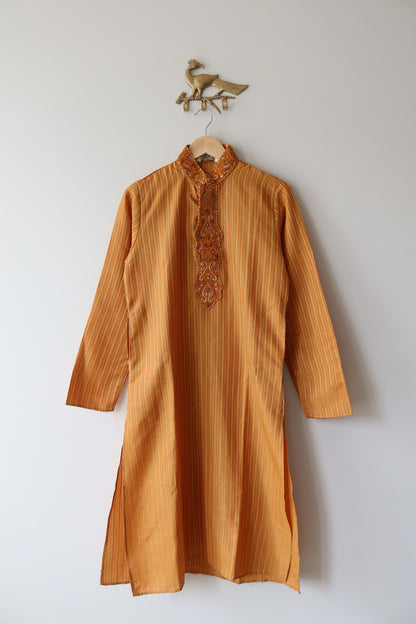 Orange Embroidered Men’s Kurta - New, Size 34/XS