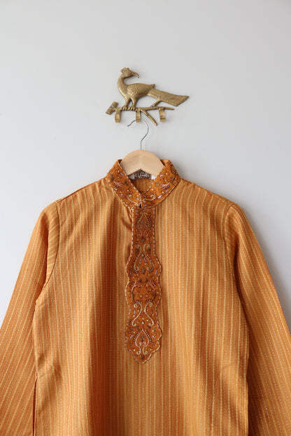 Orange Embroidered Men’s Kurta - New, Size 34/XS