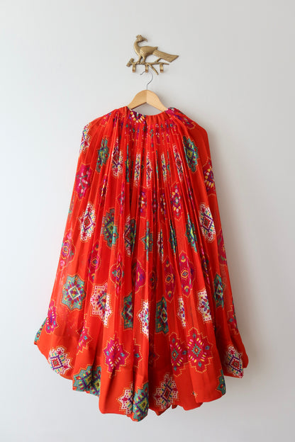 Orange Festive Printed Lehenga Choli - New, S/M