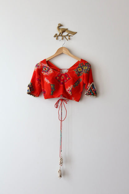 Orange Festive Printed Lehenga Choli - New, S/M