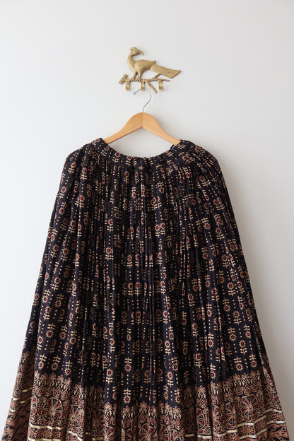 Black and Red Cotton Block Print Lehenga Choli - New, S/M