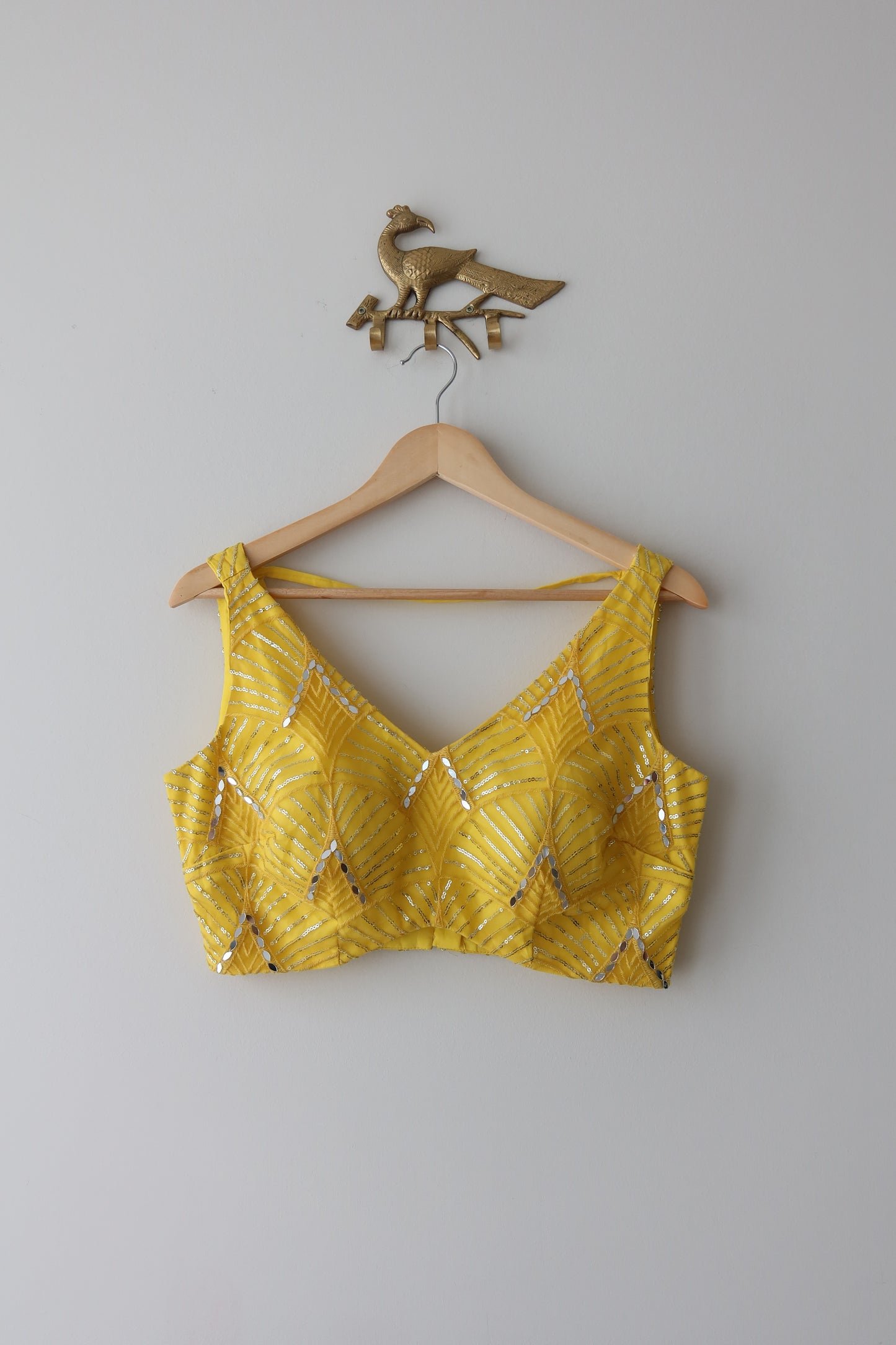 Sunshine Yellow Mirror-Work Net Lehenga Set