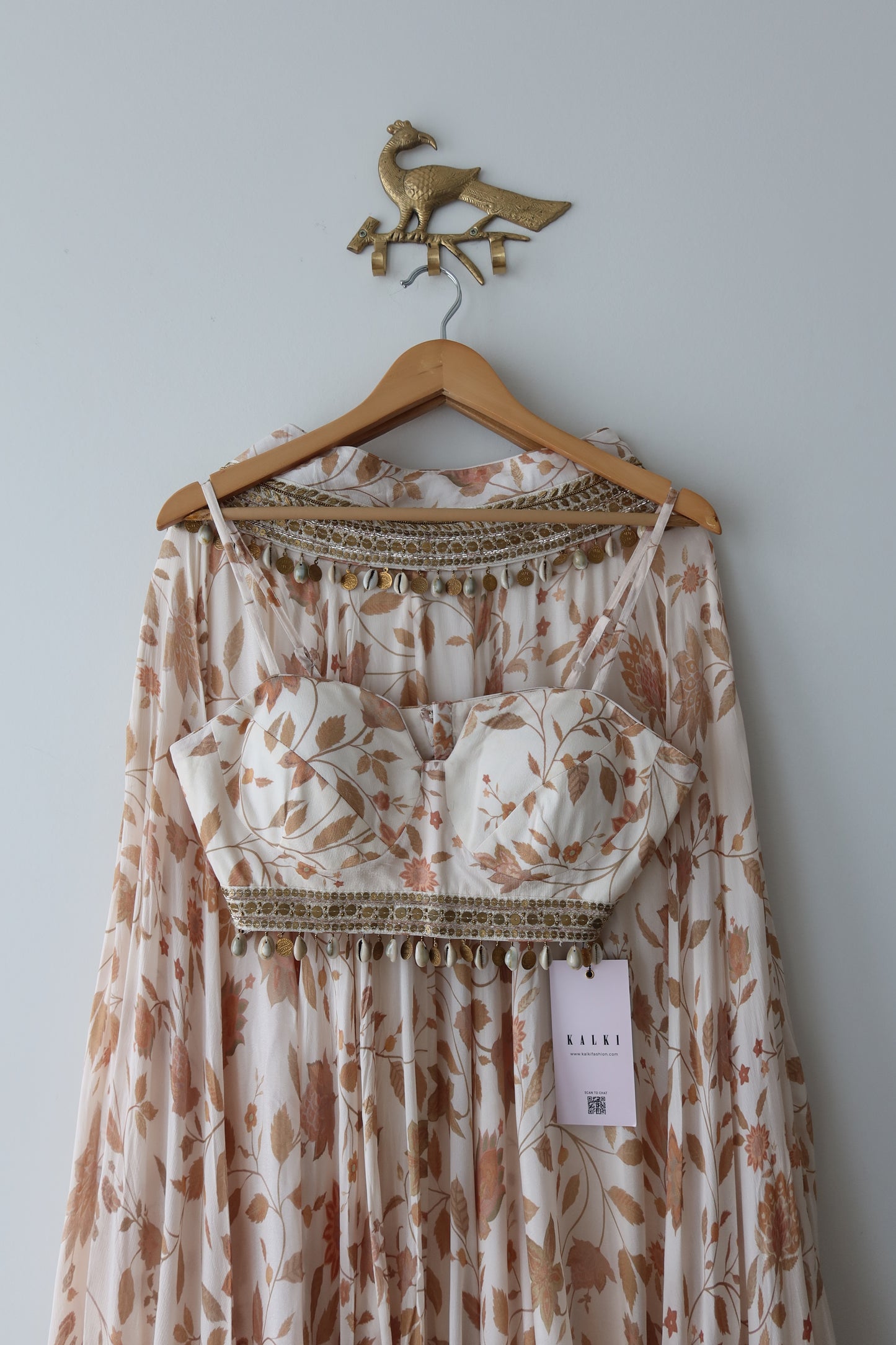 Ivory Chiffon Embroidered Lehenga Set