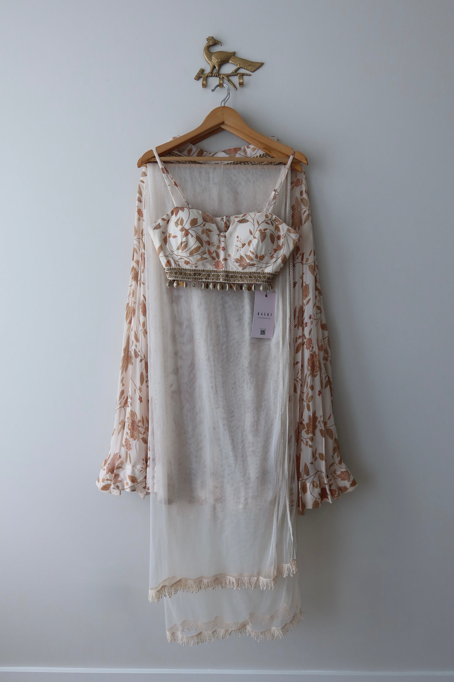 Ivory Chiffon Embroidered Lehenga Set