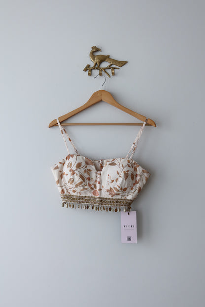 Ivory Chiffon Embroidered Lehenga Set