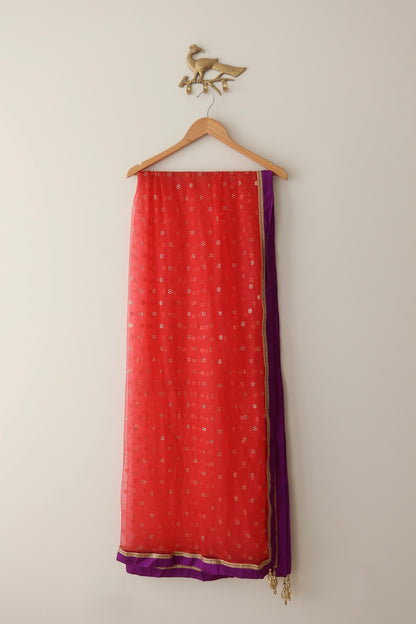 Yellow and Purple Lehenga Set