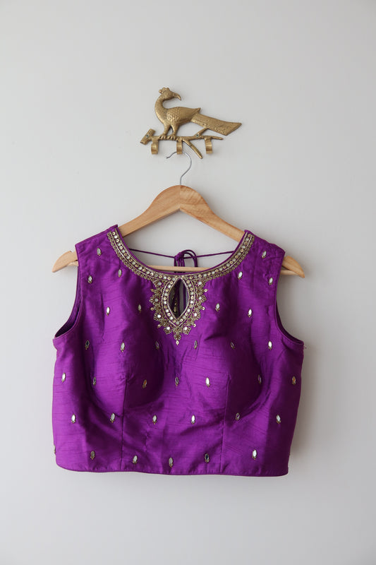 Yellow and Purple Lehenga Set