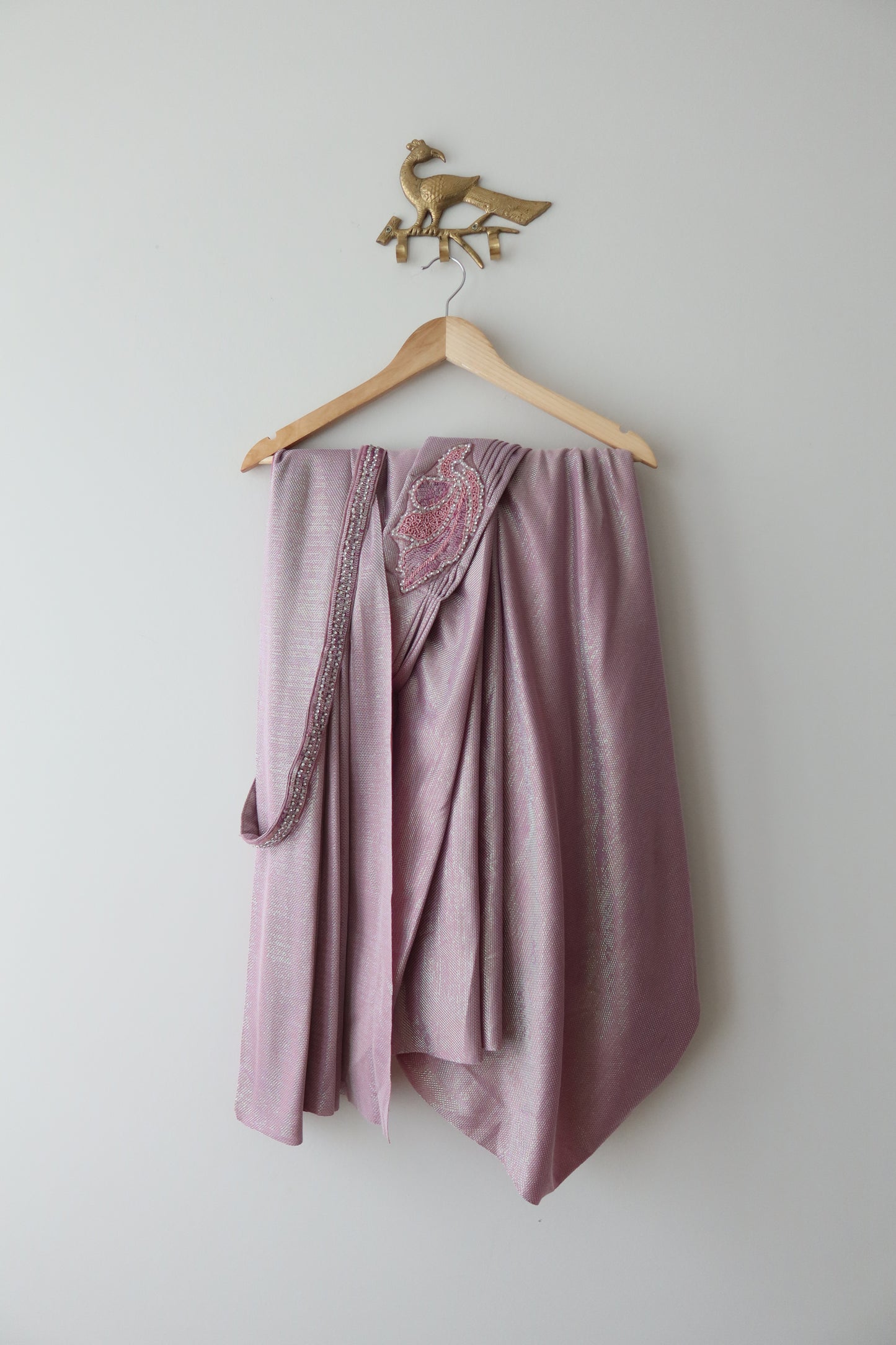 Iridescent Pink Lavender Sari Suit