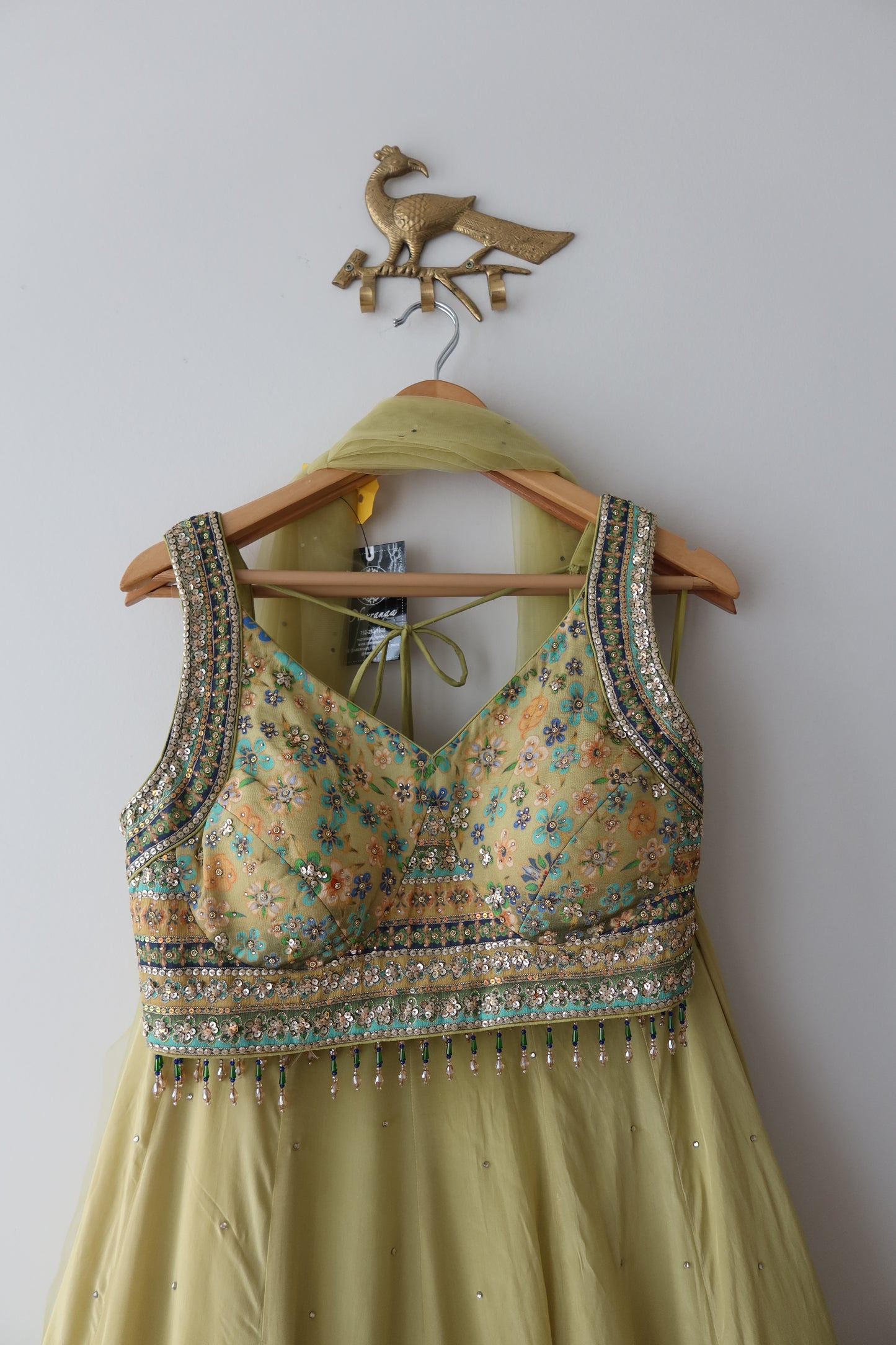 Lime Green Nazraana Lehenga Set