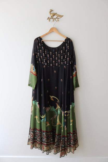 Black Embroidered Anarkali