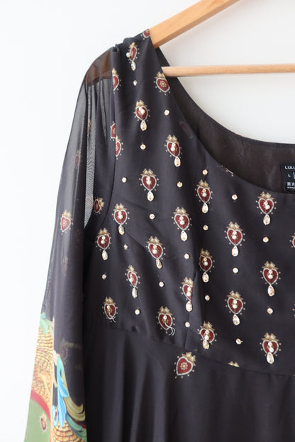 Black Embroidered Anarkali