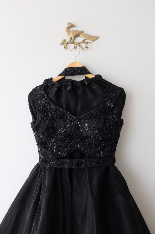 Black Embroidered 3-Piece Lehenga Set