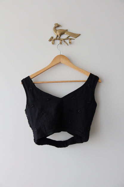 Black Embroidered 3-Piece Lehenga Set