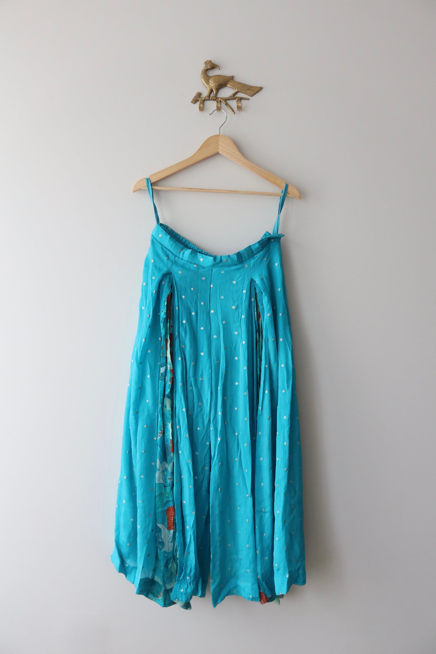 Baby Blue Sharara Set with Seashell Border