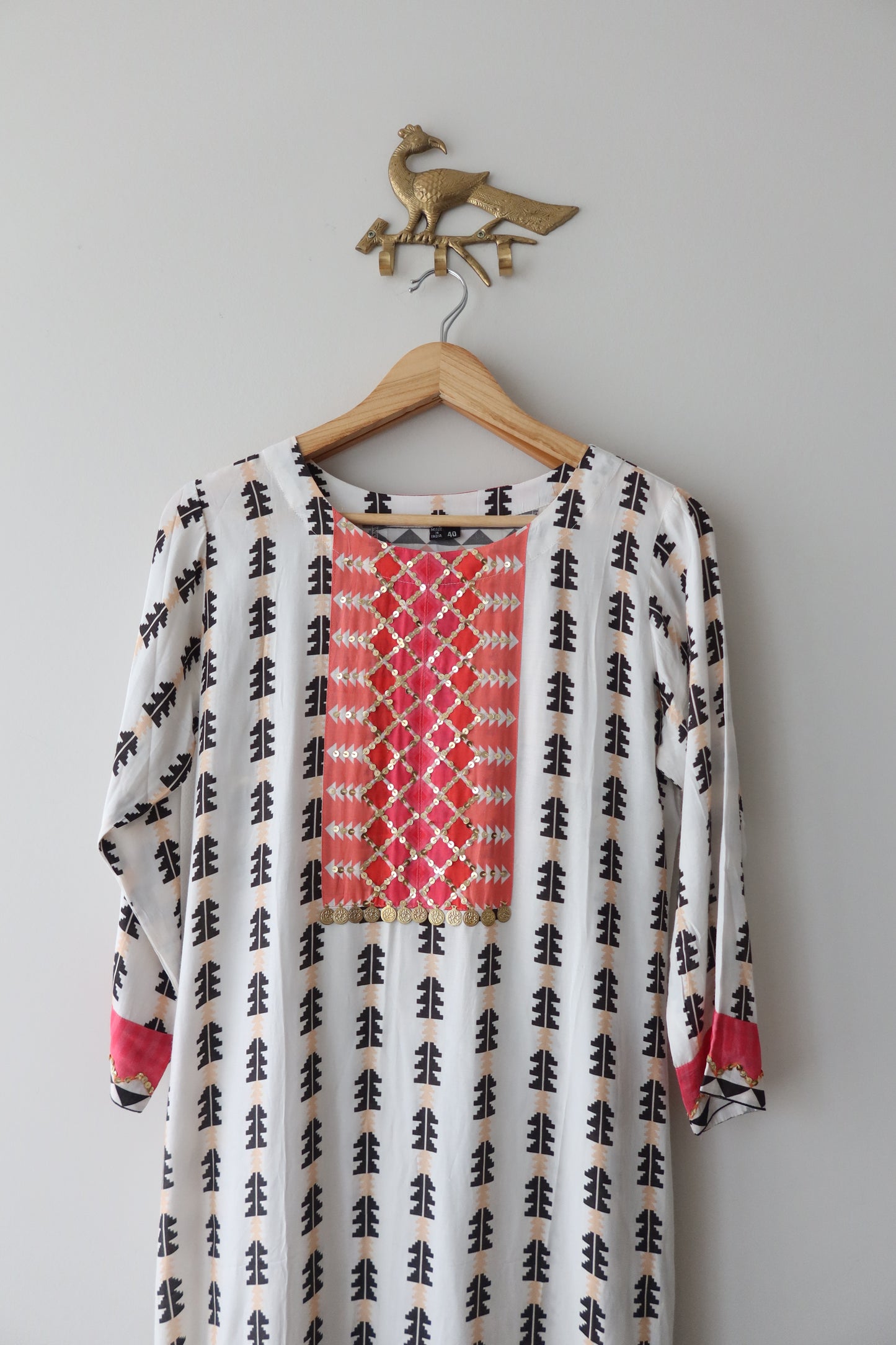 White & Pink Geometric 2-Piece Co-ord Set