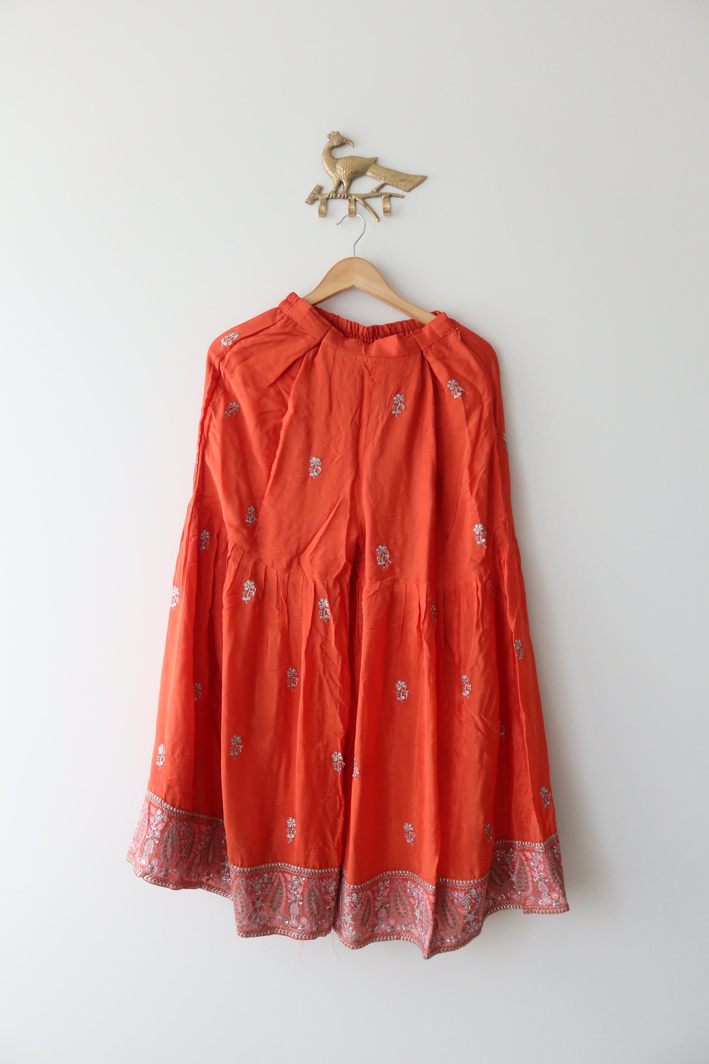 Embroidered Orange 3-Piece Sharara Set