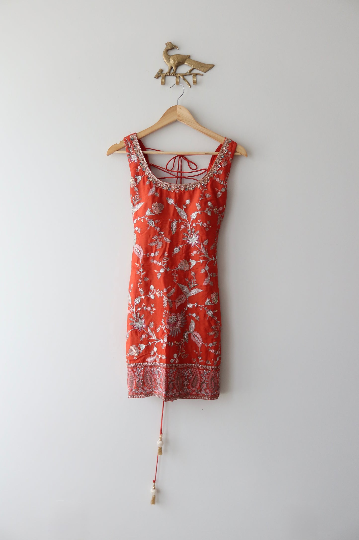 Embroidered Orange 3-Piece Sharara Set