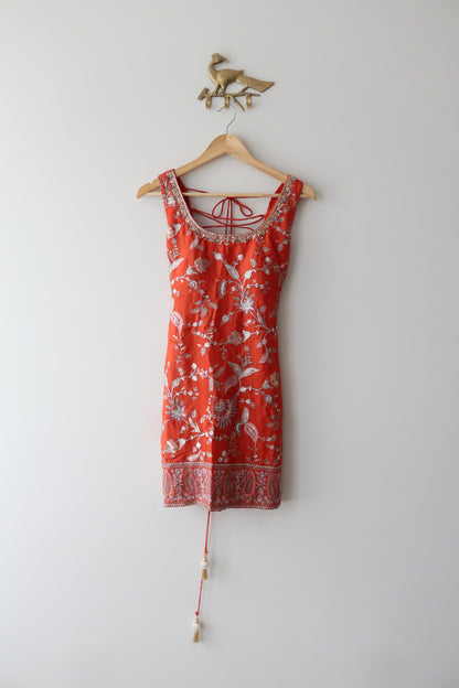 Embroidered Orange 3-Piece Sharara Set