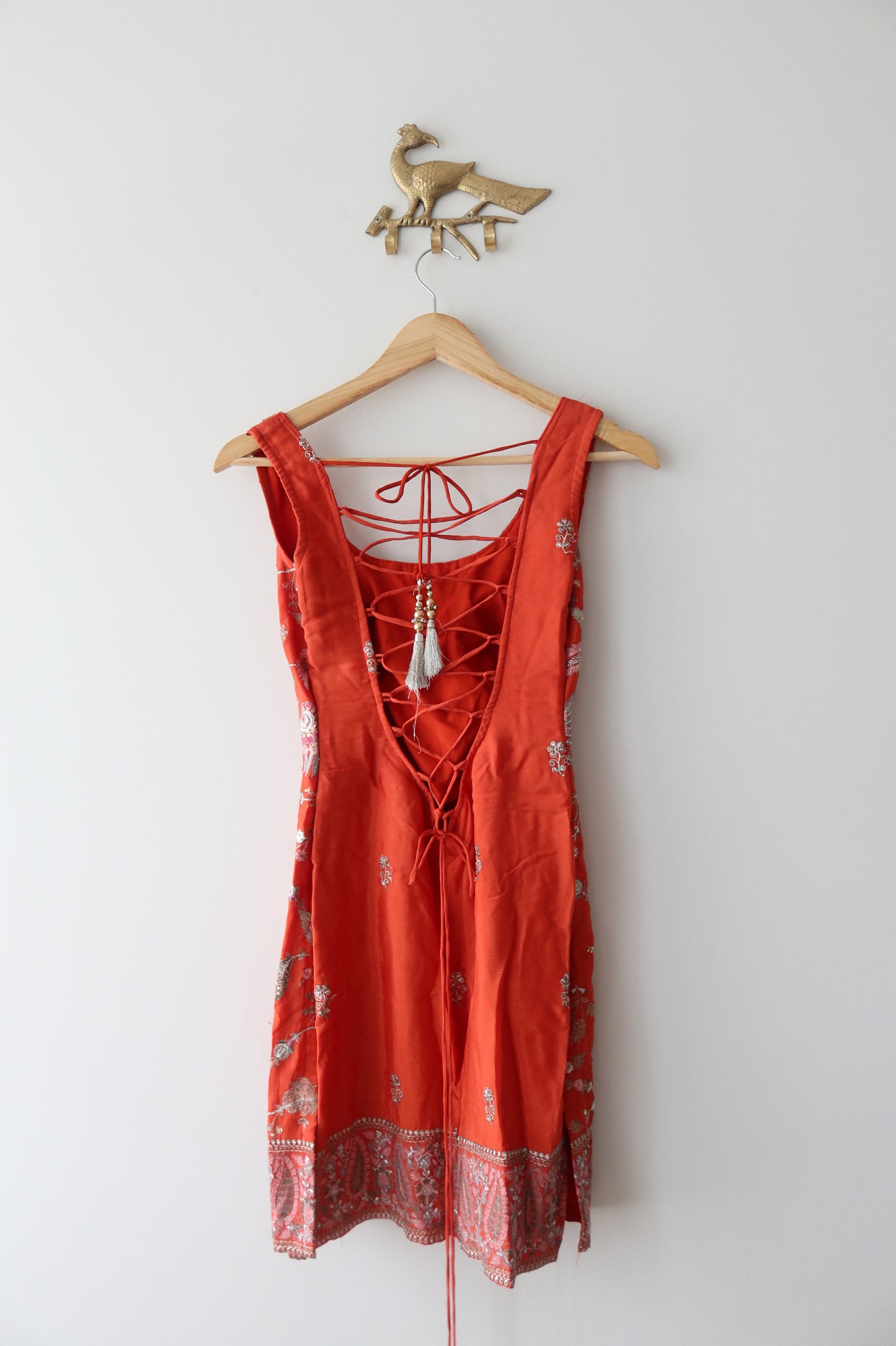 Embroidered Orange 3-Piece Sharara Set