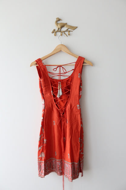 Embroidered Orange 3-Piece Sharara Set