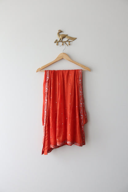 Embroidered Orange 3-Piece Sharara Set