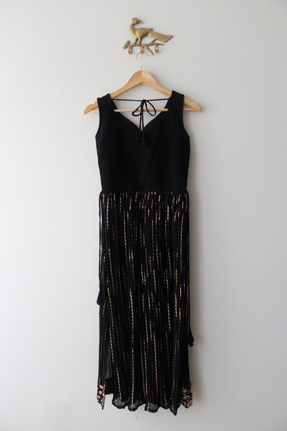 Embellished Black 3-Piece Gown Set