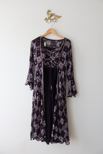 Deep Purple 3-Piece Indo-Western Set