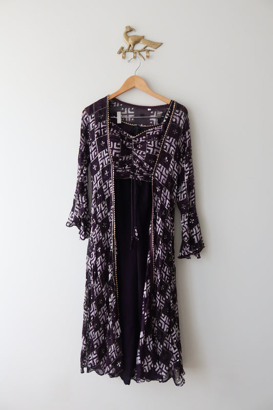 Deep Purple 3-Piece Indo-Western Set