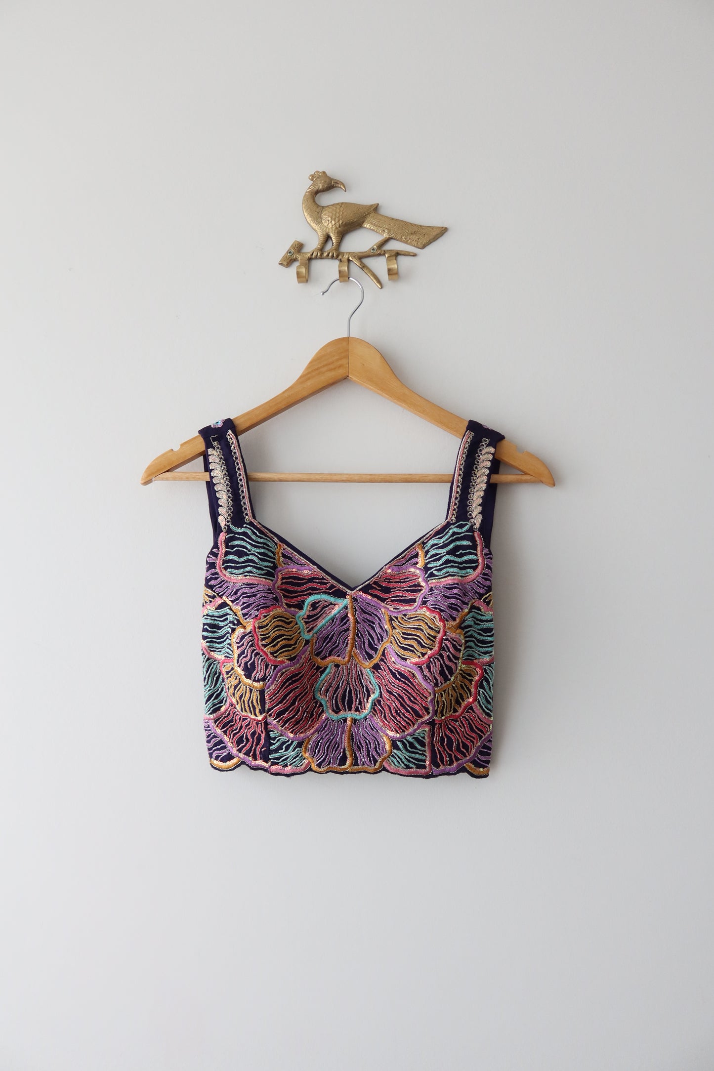 Deep Purple Pleated Skirt Set with Dupatta