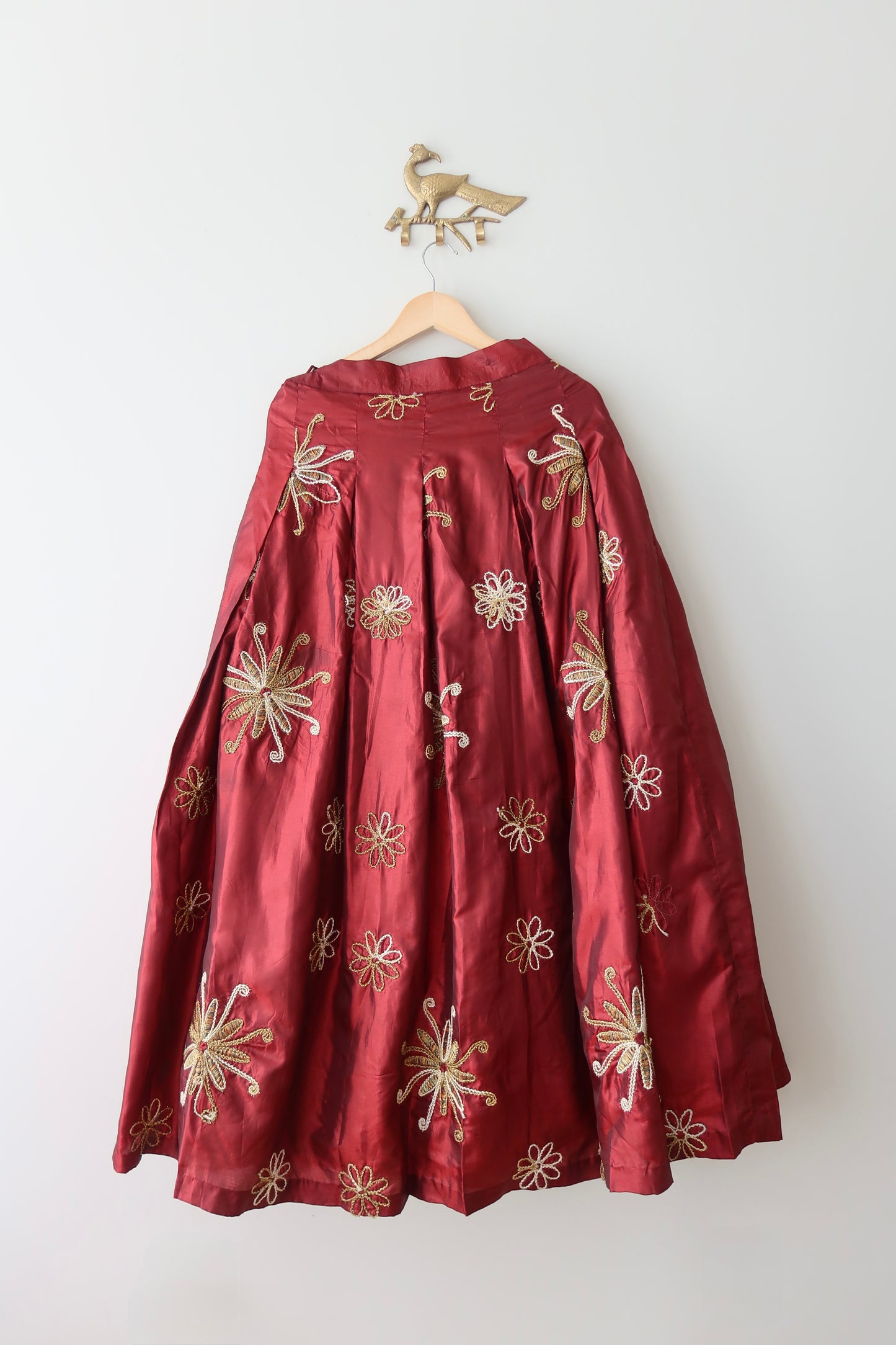 Maroon & Gold Silk Lehenga Set