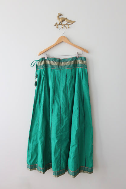 Lightweight Bottle Green Cotton Skirt Set