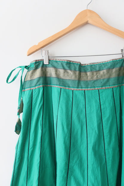 Lightweight Bottle Green Cotton Skirt Set