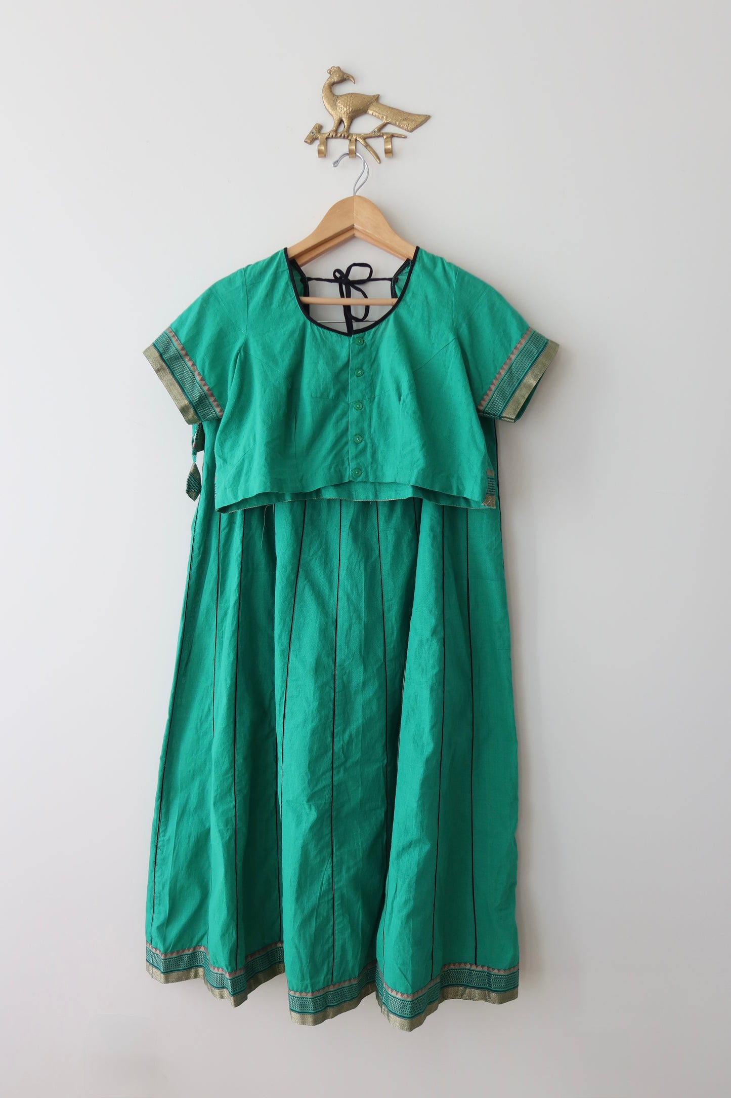 Lightweight Bottle Green Cotton Skirt Set