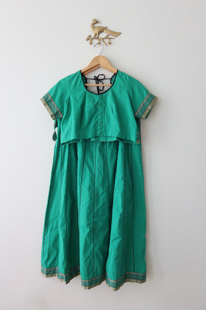 Lightweight Bottle Green Cotton Skirt Set