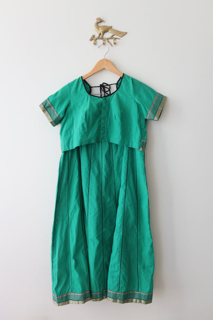 Lightweight Bottle Green Cotton Skirt Set