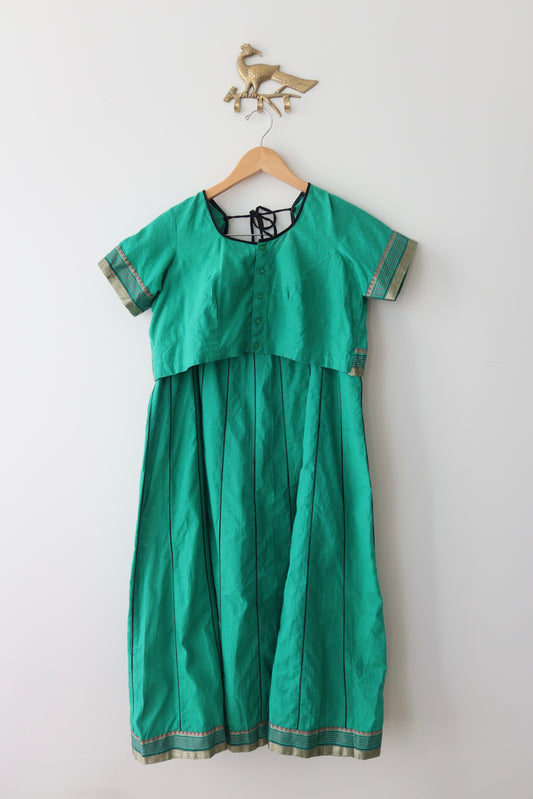 Lightweight Bottle Green Cotton Skirt Set
