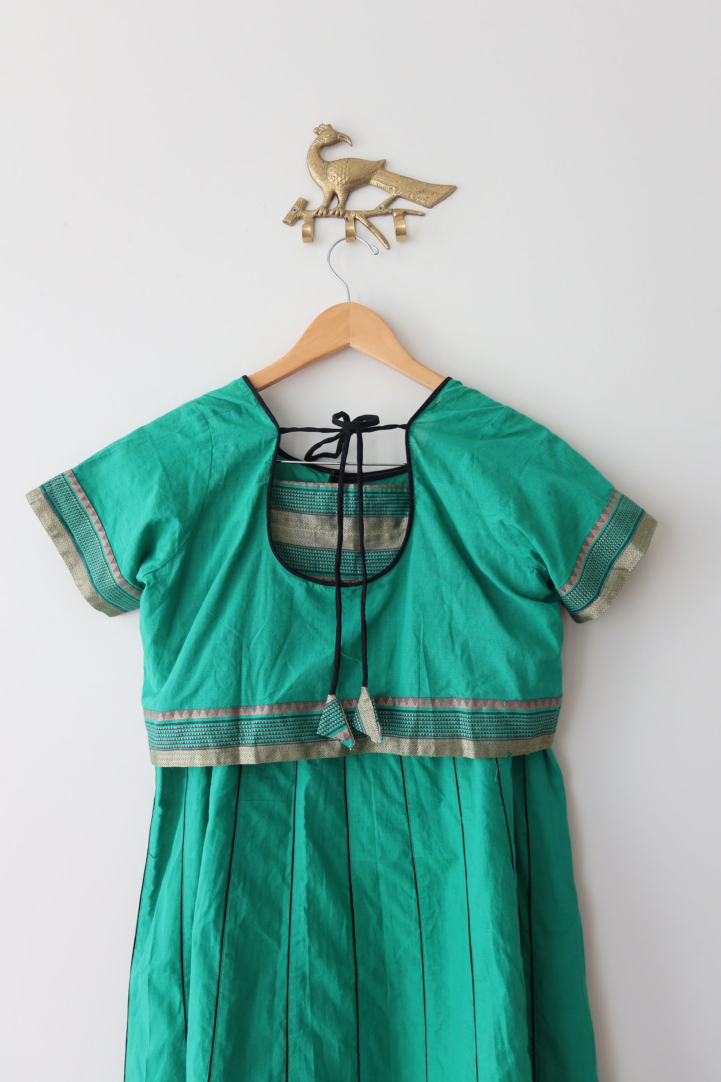 Lightweight Bottle Green Cotton Skirt Set