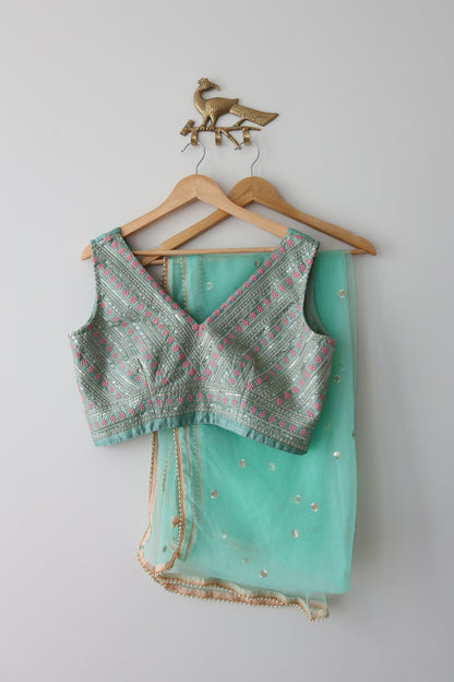 Lightweight Sea Green Lehenga Set