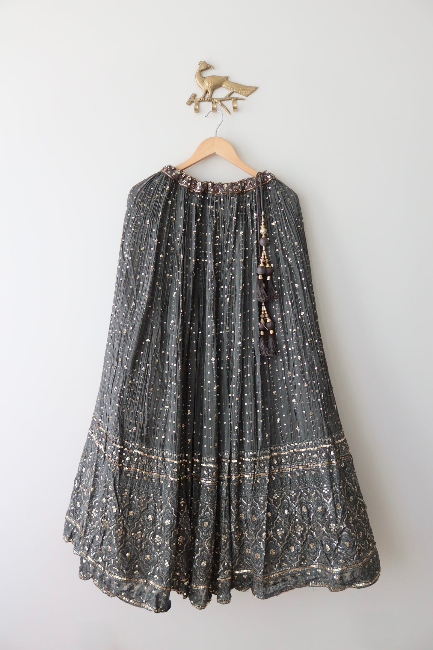 Gray Embellished Lehenga Set