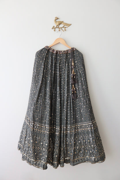 Gray Embellished Lehenga Set