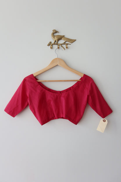 Ruby Pink Silk Wrap Skirt Set