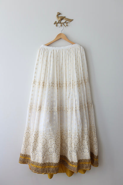 Yellow and White 3-piece Lehenga Set