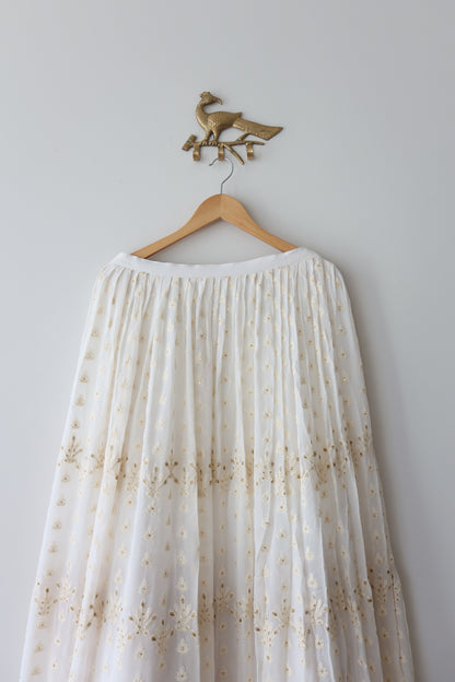 Yellow and White 3-piece Lehenga Set