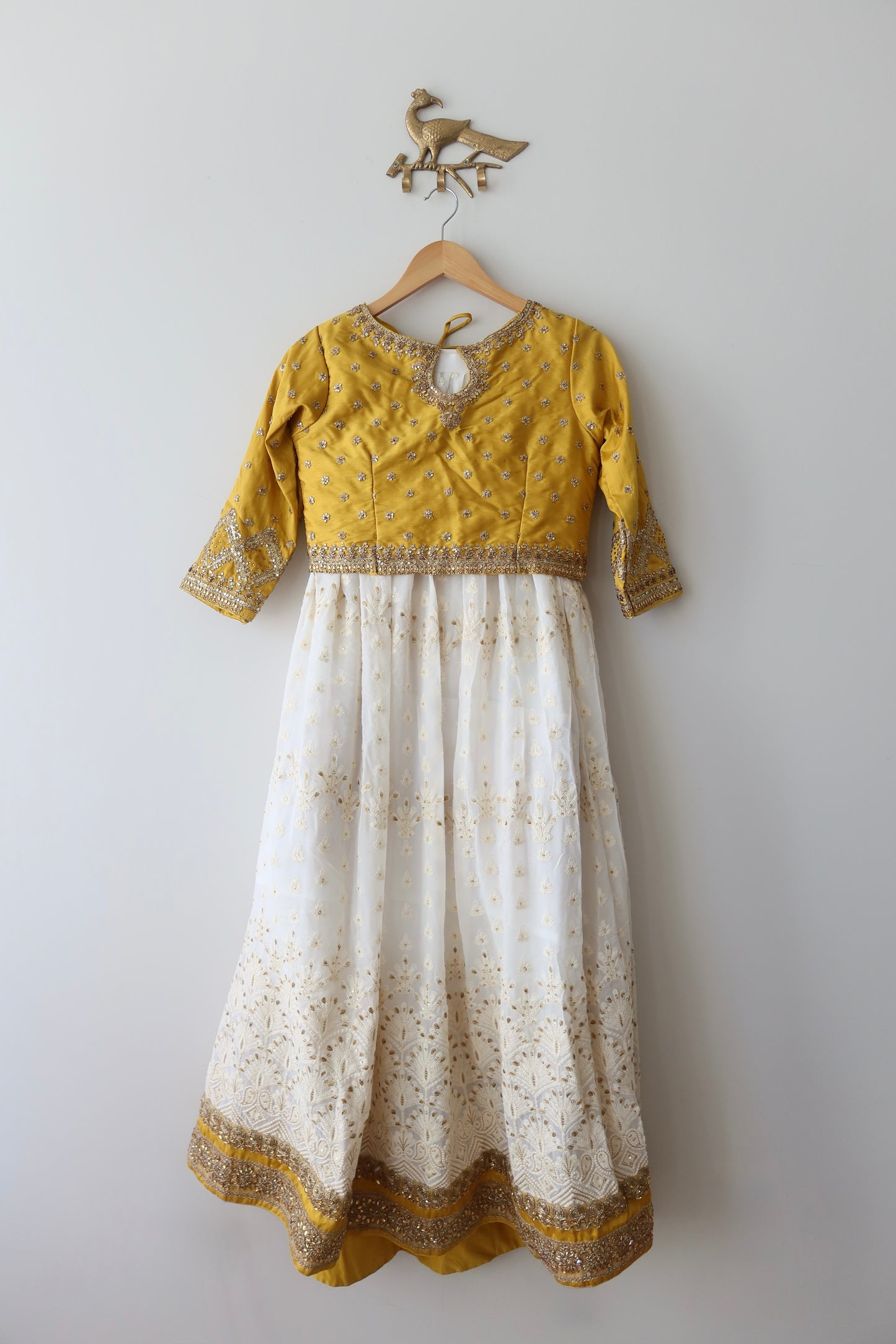 Yellow and White 3-piece Lehenga Set