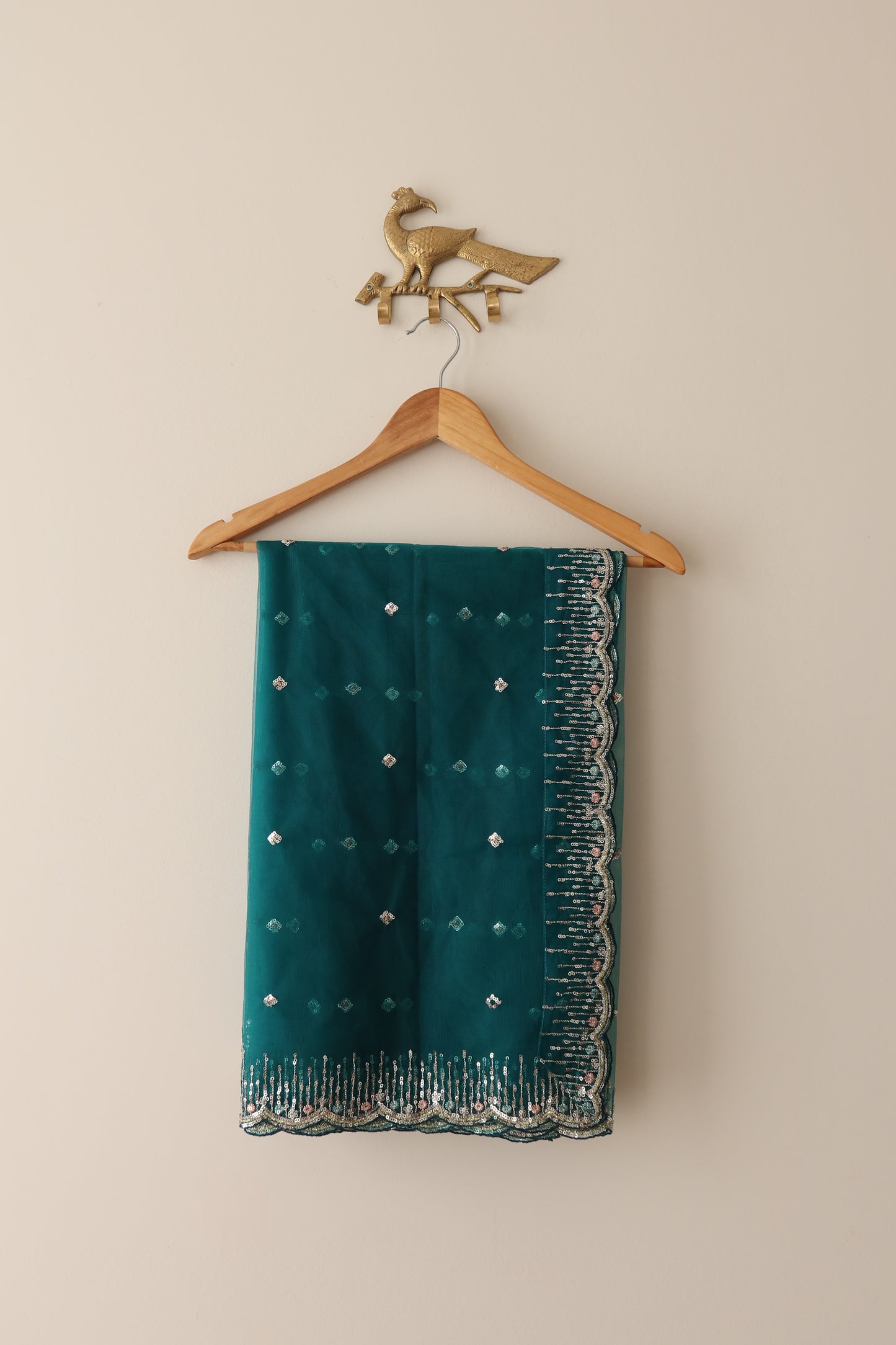 Teal Green Embroidered Lashkaraa Lehenga with Tags