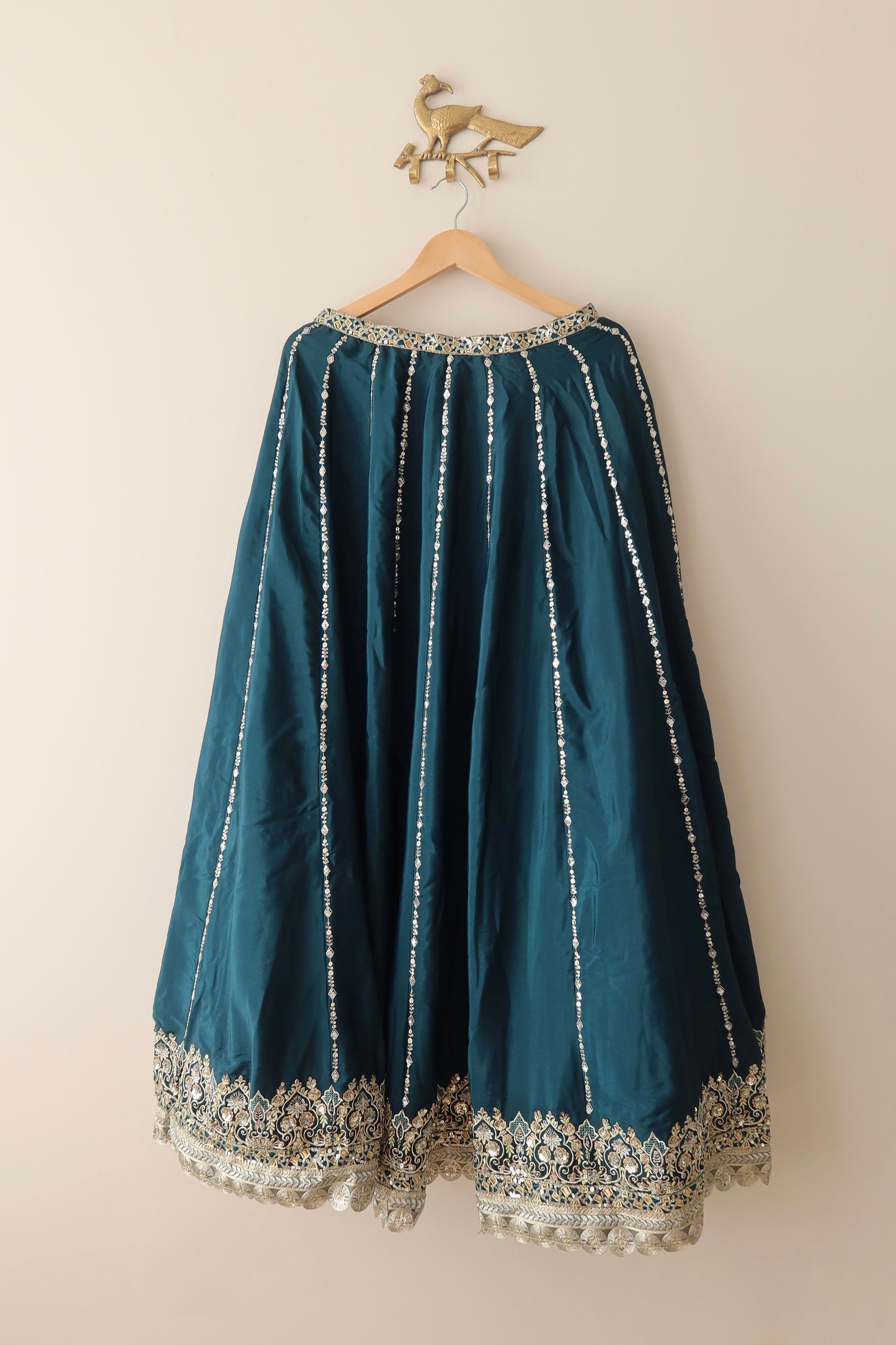 Teal Green Embroidered Lashkaraa Lehenga with Tags