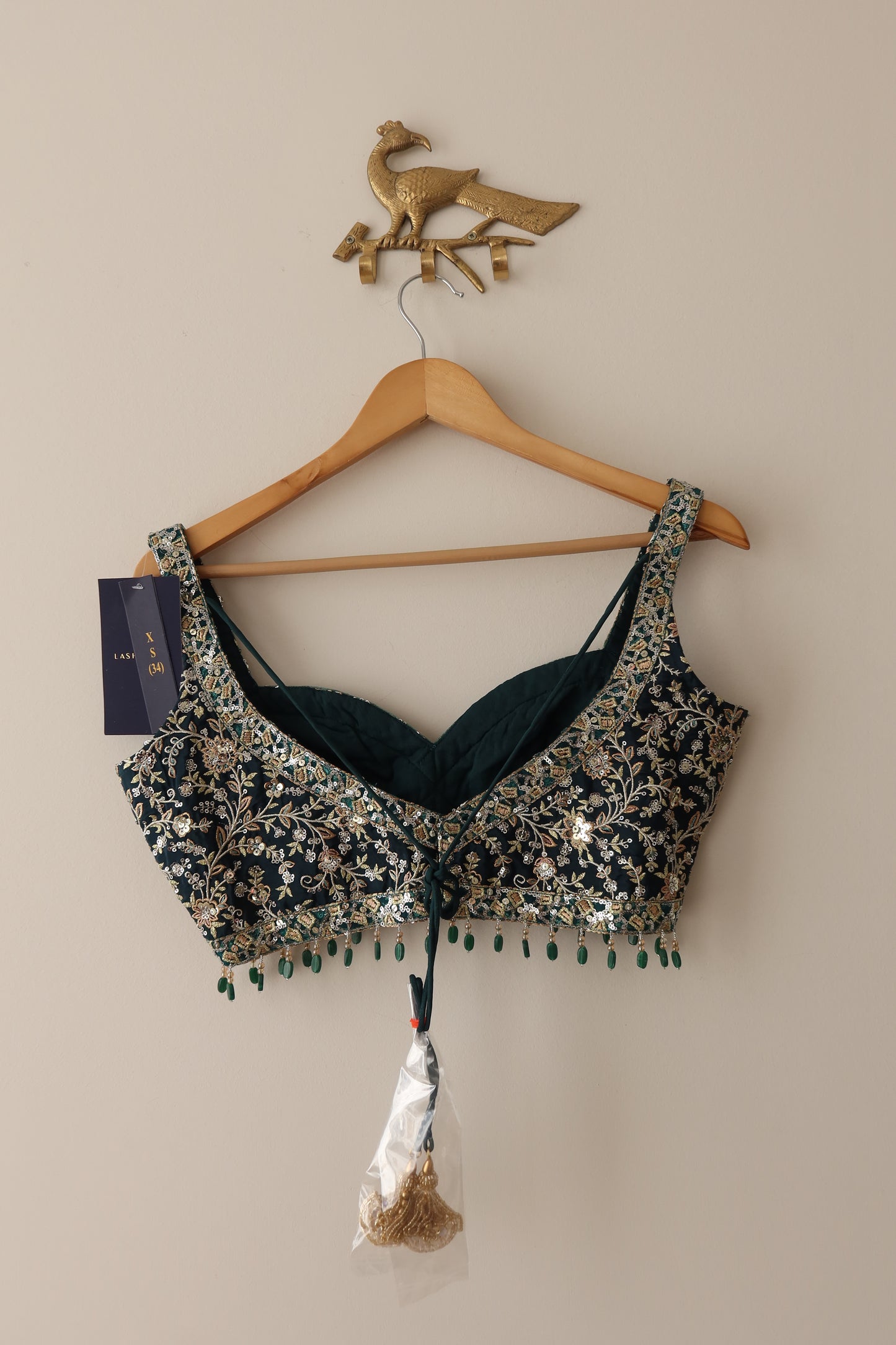 Teal Green Embroidered Lashkaraa Lehenga with Tags